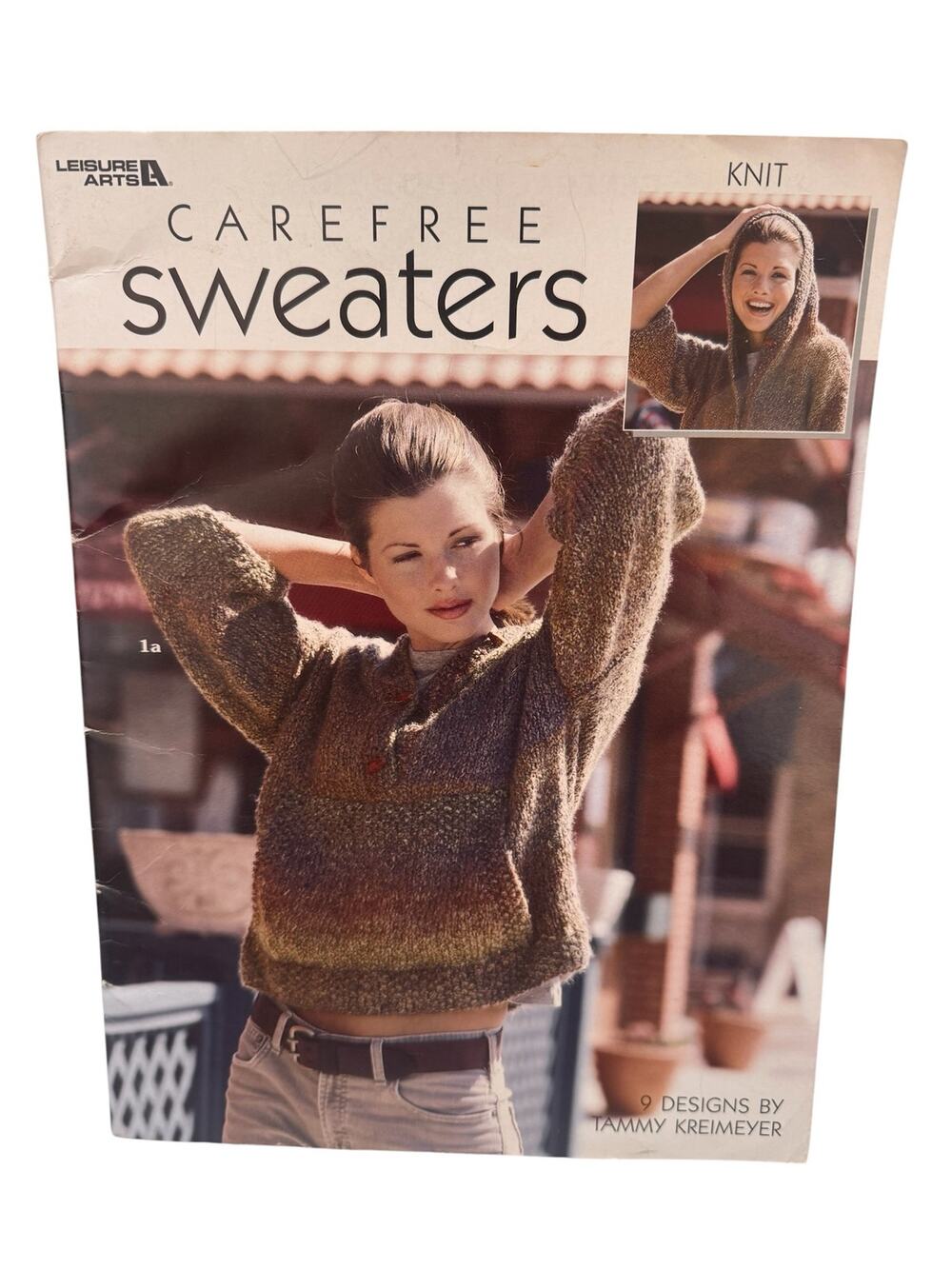 Vintage Knit Carefree Sweaters Design Booklet 2001 Leisure Arts 9 designs 34pgs